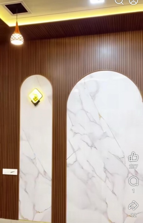 PVC wall with marble-style panel framing thumbnail